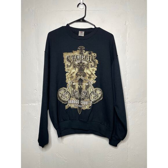 VTG Y2K Orange County Choppers Motorcycle Black Crewneck Sweatshirt Men’s L - Picture 1 of 4
